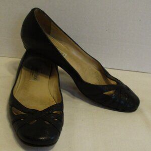 Jimmy Choo Shoes Woman Size 37 Black Tan Vacation Travel Slide On Flat Shoes